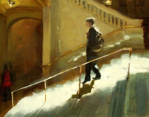 urgetocreate:Joshua Flint, Remember Me as a Time of Day, Oil on panel
