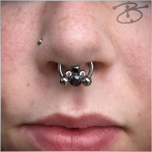 Fun upgrade on this healed septum I did a while back on @jessicaswicord with this awesome Bijoux Cap