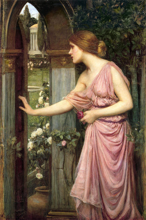 english-idylls:Gathering Flowers in John William Waterhouse paintings.