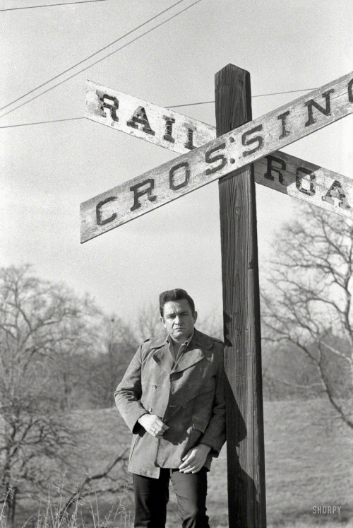 shorpyfan - Johnny Cash. Near the Arkansas farm where he grew up....