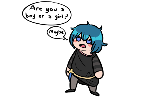 fanart for non-binary byleth week 2020, prompts were childhood and student au, i think?