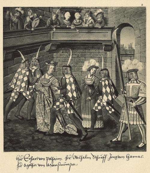 Masquerades at the court of Emperor Maximilian I from the Freydal, 1512-15