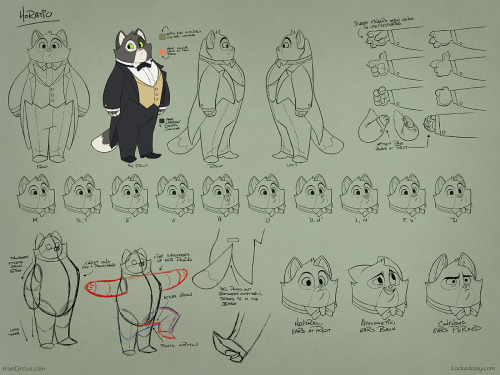lackadaisycats:Horatio and Freckle - some completed character sheets for the animators on the Lackad