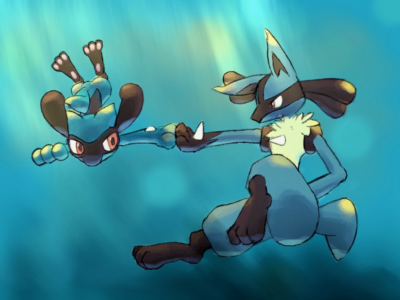 Lucario the Aura Pokémon — pkmnまとめ Artist: あう子 via pixiv