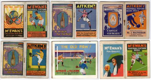 colourful clean football fixtures lists compliments of McEwans and Aitken&rsquo;s dating from the 19