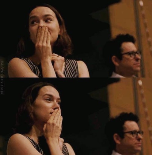 Daisy hears Rey’s theme for the first time at John Williams recording session.