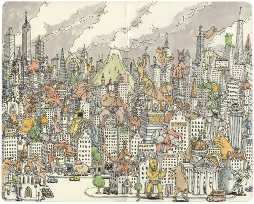 ‘Volcano city’ by Mattias Adolfsson