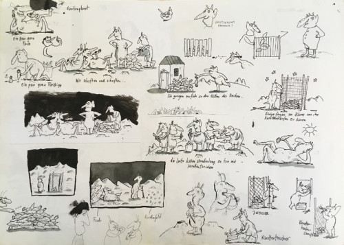 A page from one of Axel Scheffler's sketchbooks