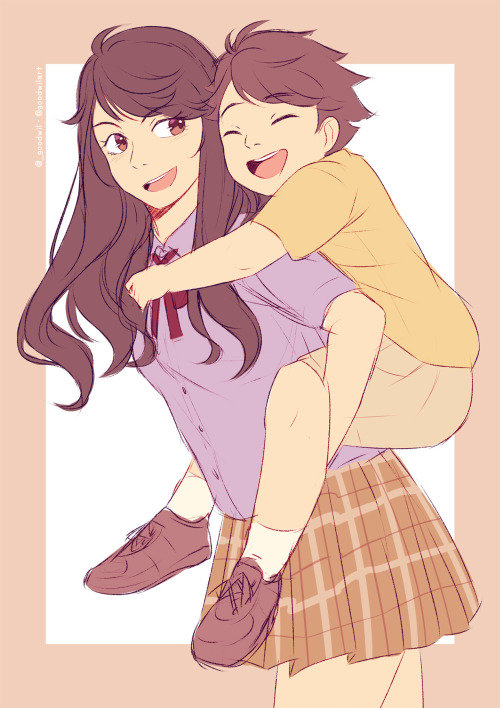 lumiiki:Oikawa Tooru and his sister (who he definitely calls Nee-chan)