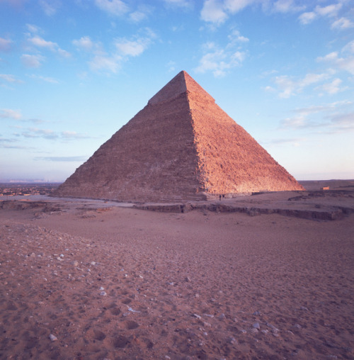 Khafra pyramid at sunrise.