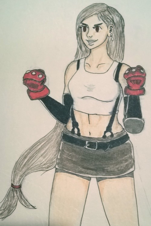 lets-jam: I drew Tifa! This is my first time posting art on my blog. I did this piece while bored in