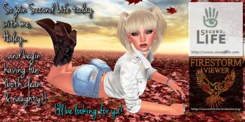 http://www.secondlife.comhttp://www.firestormviewer.org/Starting NOW if I get contacted by 25 new pe