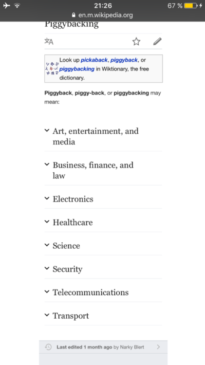 Alright, when I bet on piggybacking having &ldquo;like six definitions&rdquo; I didn&rsq