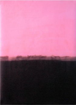 10  Julian Hoenig:     pink black  (2013)  stain on mulberry paper