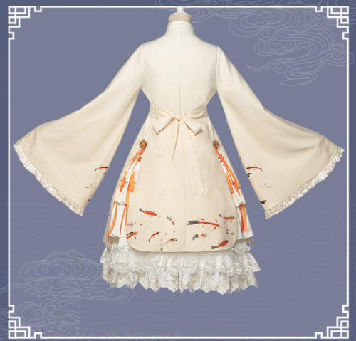 lolita-wardrobe:New Release: 【-Viewing Fish at Flower Pond-】 #QiLolita Dress Set ◆ Shopping Link &