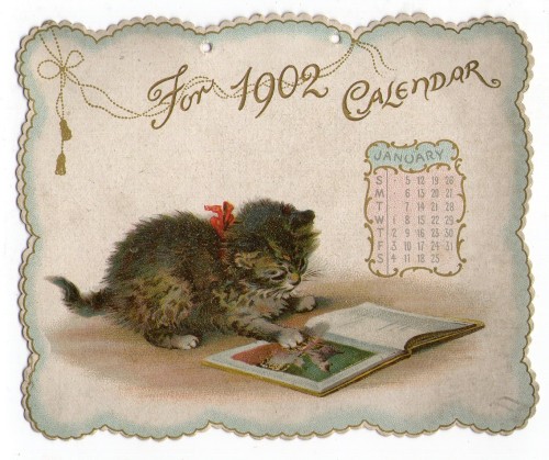 Attractive chromolithograph colour printed calendar 1902
