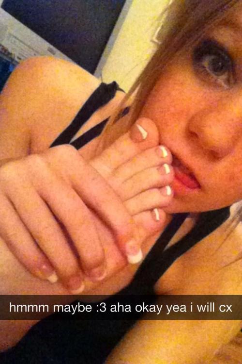 everythinggirlsfeet:Snapchats from my girlfriend :) She has a fetish for her/other girls feet now!