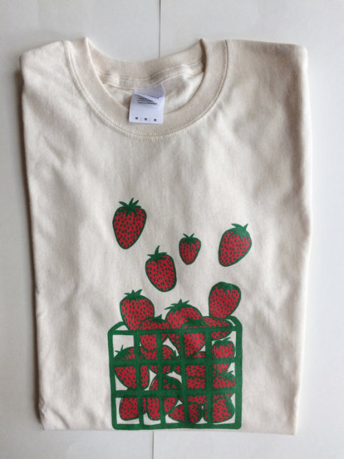 littlealienproducts:(Made to Order) Screen Printed Strawberry T Shirt by andMorgan