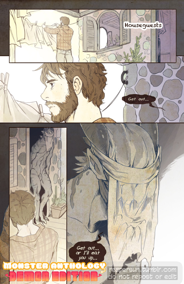 The first couple pages and a few previews of my comic for the Monster Anthology NSFW