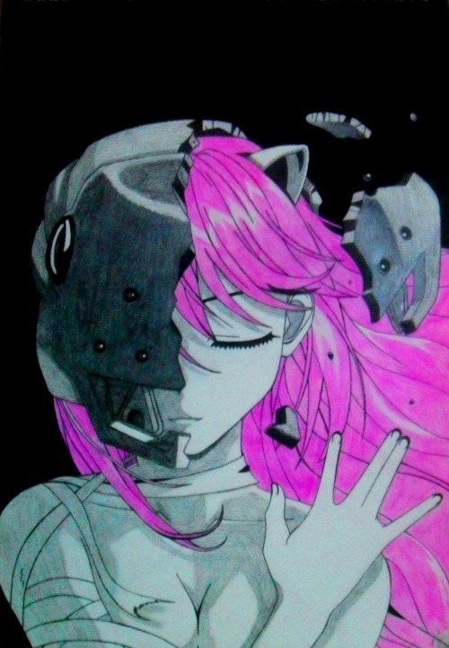 jagerbooty:  lunar-strawberries:  Elfen Lied (drawing by me)I just love this anime ^^  this is a really good drawing holy shit