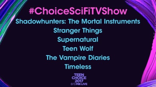 supernaturalupdates:Jensen is nominated for Choice Sci Fi TV Actor and Supernatural is nominated for