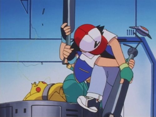 chatsy88:  Friendly reminder that Ash once got out of captivity, tackled an evil professor in the gut so he was sent flying into a wall and knocked unconscious, then grabbed hold of a robotic arm, tore it off and smashed a high-tech computer with it.