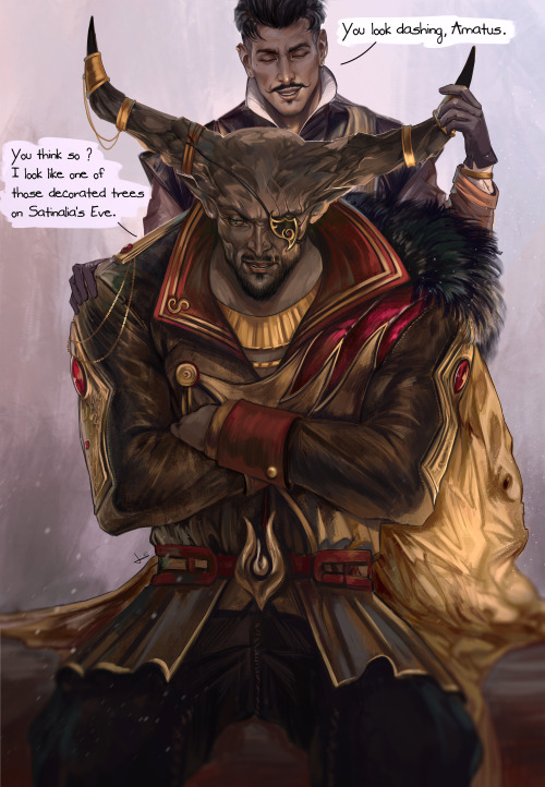 lizzart-zardonicz: When your Amatus dresses you up. Just some Bull/Dorian cuteness I was thinking ab