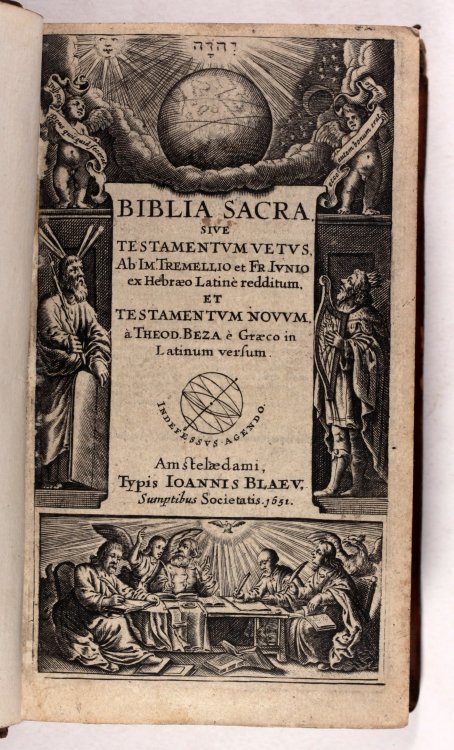 Biblia Sacra - Joan Blaeu Amsterdam 1651 bound with The whole book of Psalms London 1652
