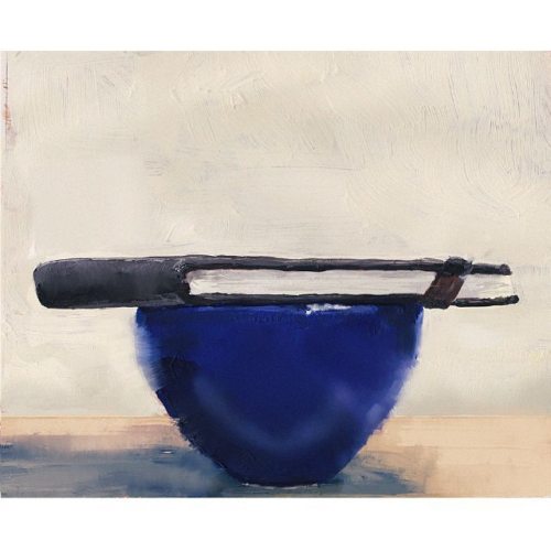 bowl+sketchbook, still life, acrylics and photoshop.