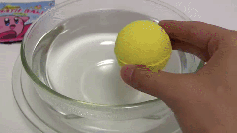 clunketylunk:retrogamingblog:Kirby Bath Bomb from Japanturn your bath water into piss to unlock kirb