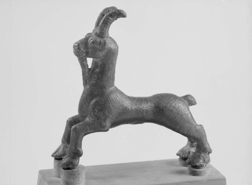 Bronge figurine of a running goat, Iron age Iranian, Luristan, 10th to 9th century BCE. Found in Aze