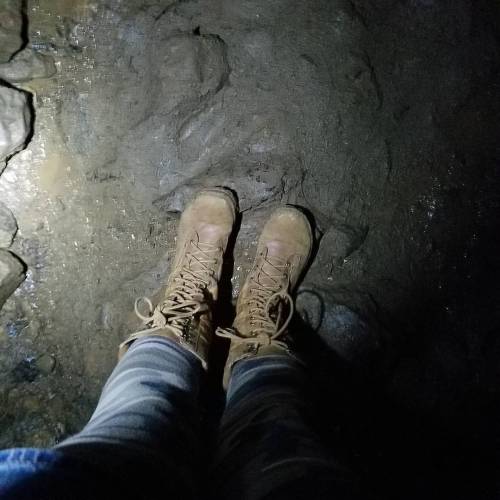 Damp and muddy but i love exploring in my awesome boots!! Caving in n.ga #paypigswanted #sockslave #