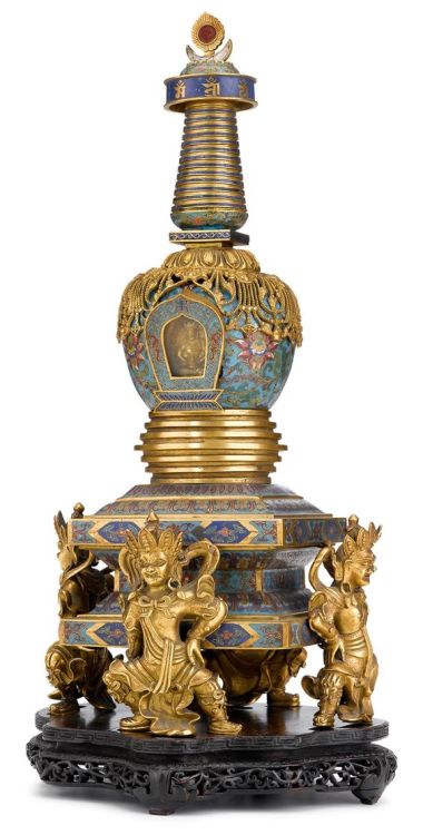 StupaCloisonne enamel, gilt bronze Chinese Qianlong period (1711 – 1799)