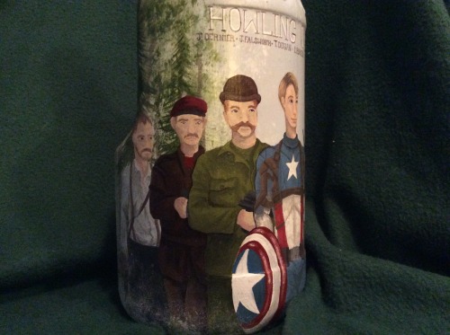 WEEKLY SHOP FEATURE: Hand Painted ‘Howling Commandos’ BottleBy: TheLittlestPurpleCatThis hand painte