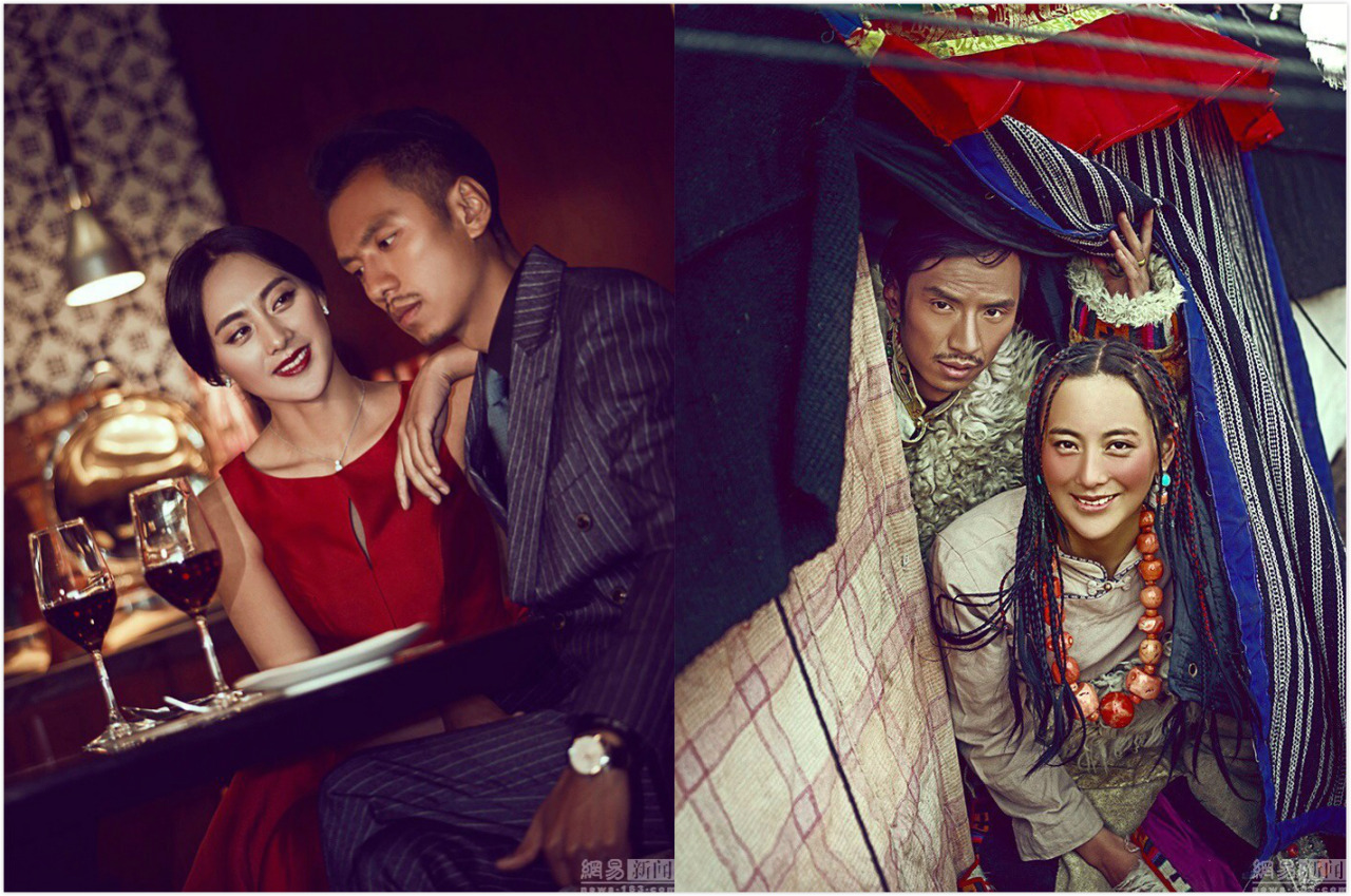 fuckyeahchinesefashion:  A set of wedding photos of 31-year-old Tibetan groom Phuntsok