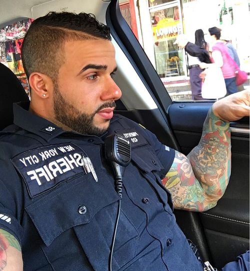 XXX thick-sexy-muscle:  NYPD muscle hunk, Miguel photo