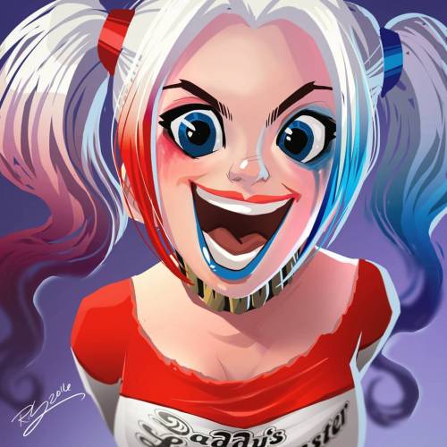 kelleeart:  Sorry. Art spam…one more quick practice piece! #art #drawing #sketch #doodle #portrait #character #illustration #digitalart #photoshop #fanart #SuicideSquad #HarleyQuinn #puddin #color #justforfun #ombre 