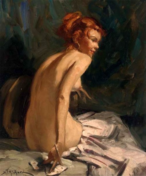 artbeautypaintings:  Strip poker - Richard Durando-Togo