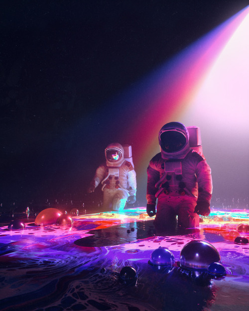 beeple:DEEP SPACE #Deep Space#Beeple#Astronaut#colors #Artists on tumblr