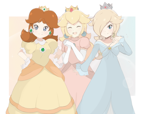 All three of my Nintendo Princess Sketches together! Check out my Twitter for more art!