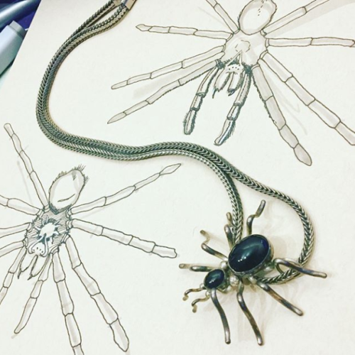 Tarantula studies for hw!  Plus my beloved spider necklace <3 