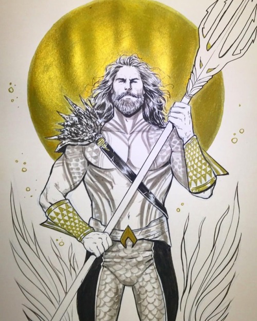 lukaswerneck:Aquaman #inktober #inktober2017 #sketchbook #gold #Aquaman #Atlantis #king #comics #Dc 