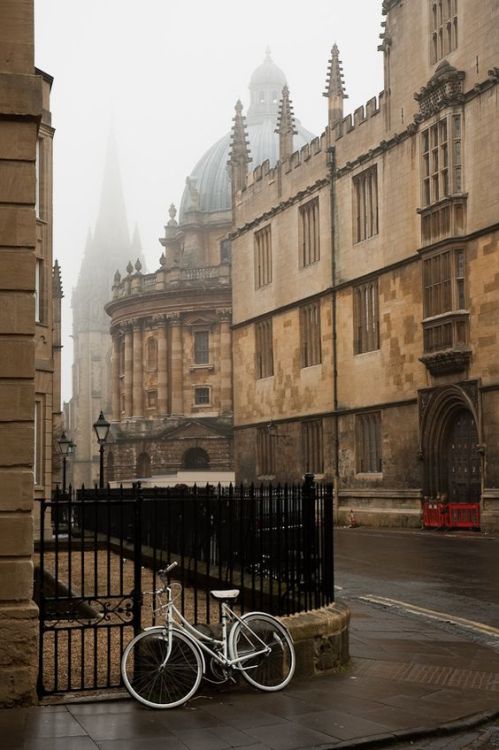 angelkarafilli: Catte Street in the fog.Oxford,UK