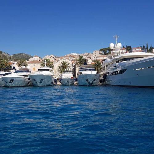 Luxury yachts on the island of Hvar in the old city #Hvar with #EuropeYachts. We are prepare for eve