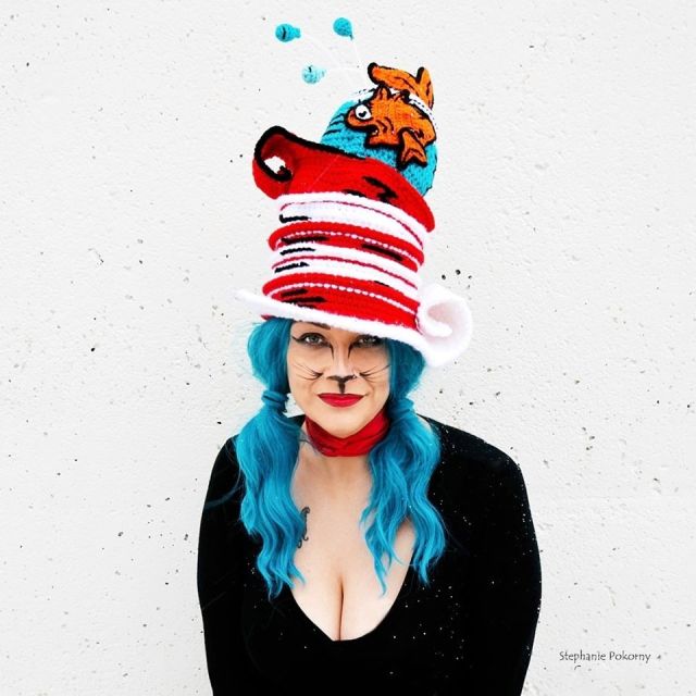 She Crocheted a Whimsical Hat Featuring the Dr. Suess Cat In A Hat Fish! So GOOD! 👉 