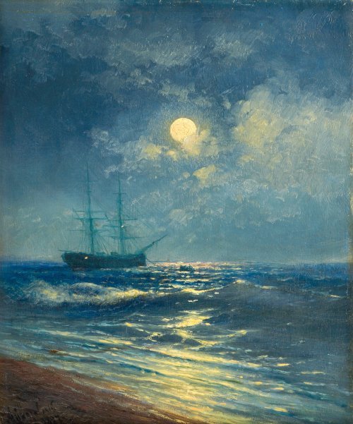 Ivan Aivazovsky: Sea View by Moonlight (1887)