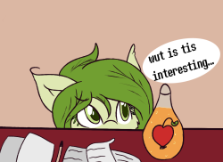 askflowertheplantponi:ask-laichi:askflowertheplantponi:Chi: huh? so flower found an unlabeled drink… “Nu not you flower. I’m talking to Flower.” /)=A=/) Well drinking that was a bad idea. =~=   (also rest of q’s symbian forgot to put them lel)