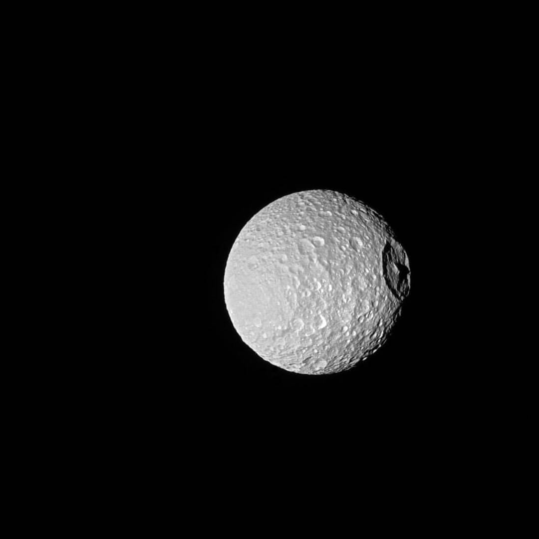 Mimas, Crater, and Mountain #nasa #apod #jpl #esa #ssi #cassiniimagingteam #mimas