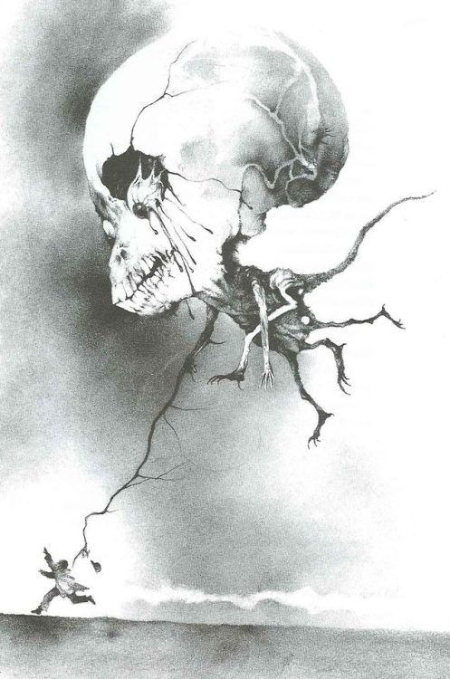 Stephen Gammell (American, b. 1943, Des Moines, IA, USA) - Is Something Wrong? from Scary Stories To