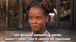 toney-starks:I invite you to my lab and you just kick things around?Letitia Wright as Shuri in Black
